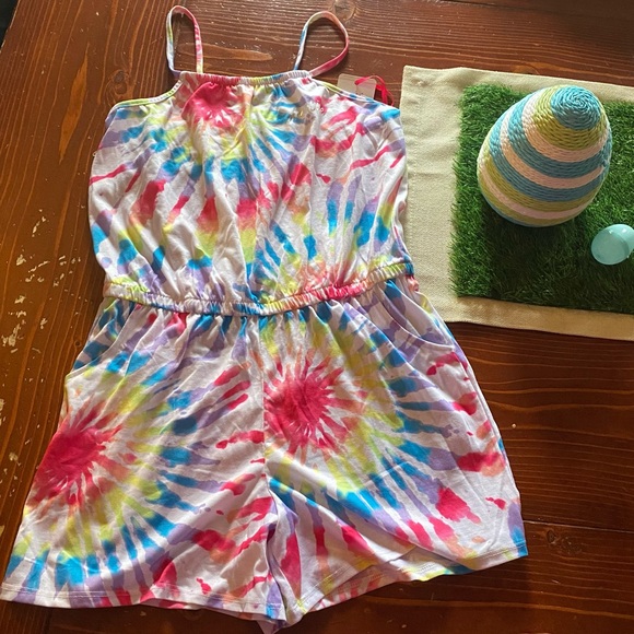 Justice Other - Justice Tie dye spaghetti strap girls shorts romper